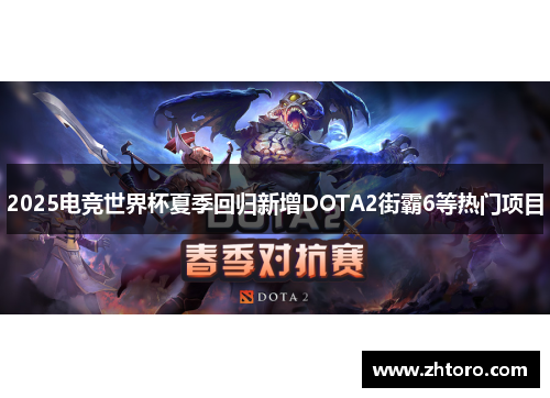 2025电竞世界杯夏季回归新增DOTA2街霸6等热门项目